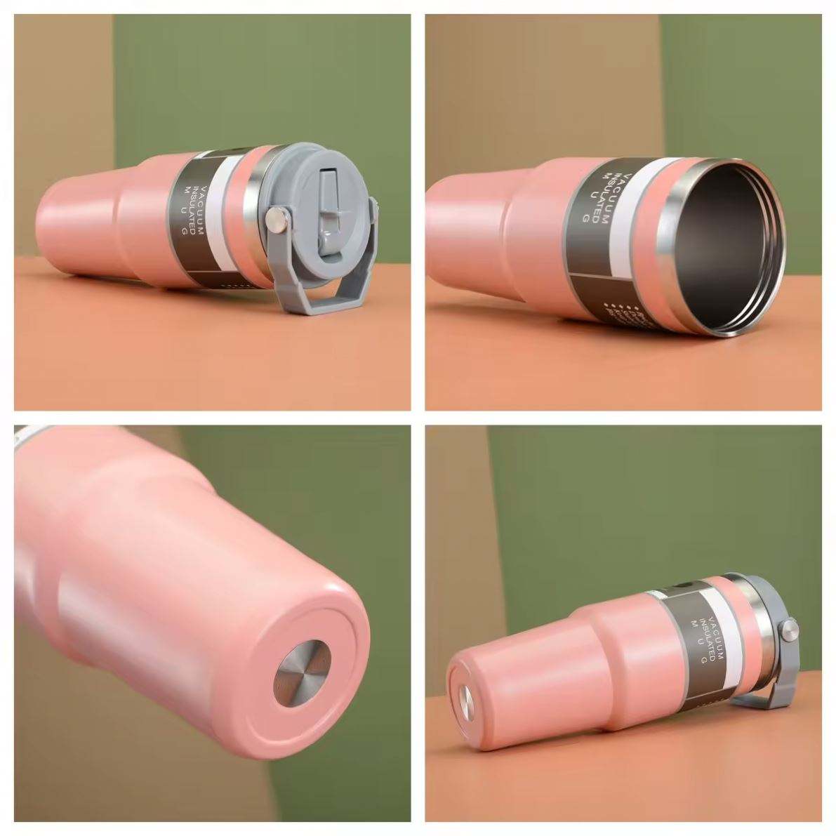 20/30oz Beer Tumbler With Handle Straw Lid Coffee Mug Stainless Steel Insulated Thermo Leakproof Car Travel Sport Bottle