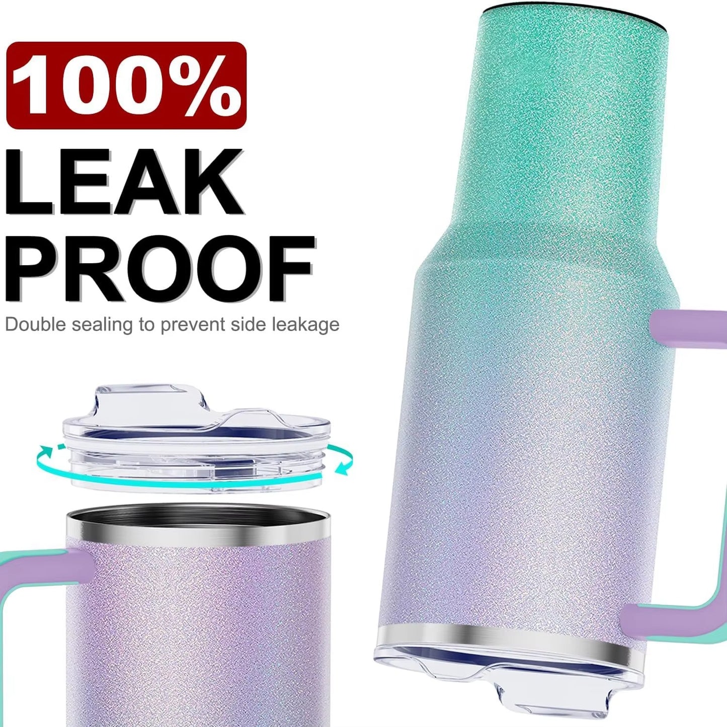 Custom 40 oz Adventure Stainless Steel Double Wall Vacuum Metal Cup Thermal Travel Coffee Mug 40oz Tumbler With Handle and Straw