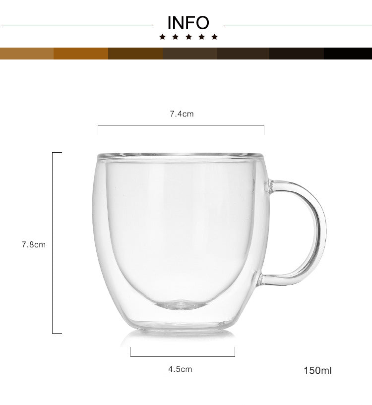 High Quality Heat Resistant Glass Double Wall Glass Coffee Mug for Beer with Tea
