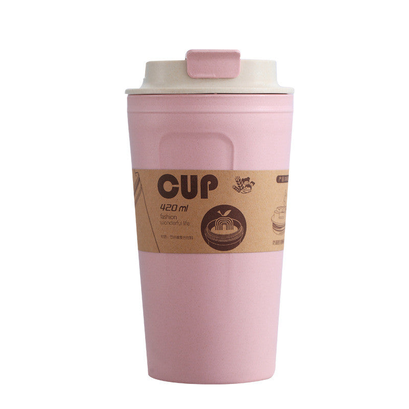 420ml Bamboo Charcoal Fiber Environmentally Friendly Wheat Straw Cup Office Travel Coffee Cup Simple Large Capacity Water Bottle