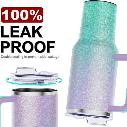Custom 40 oz Adventure Stainless Steel Double Wall Vacuum Metal Cup Thermal Travel Coffee Mug 40oz Tumbler With Handle and Straw