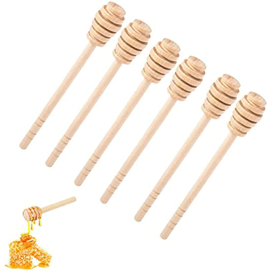Honiglöffel-Stäbchen zum Dosieren von Honig im Honigglas, 10 Stück 15,2 cm/15 cm Holz-Honiglöffel-Stäbchen – Honiglöffel – Wabenstäbchen