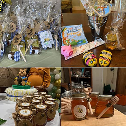 20 Stück Honiglöffel-Stäbchen – Honiglöffel aus Holz, 7,6 cm Mini-Wabenstäbchen, Honig-Rührstäbchen für Honiggläser, zum Ausgeben von Nieselregen und als Geschenk für Hochzeitsfeiern 