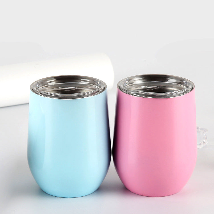 Egg-shaped Stainless Steel Red Wine Glass Double Vacuum Egg Cup Stainless Steel Vacuum Flask Stainless Steel Round Cup