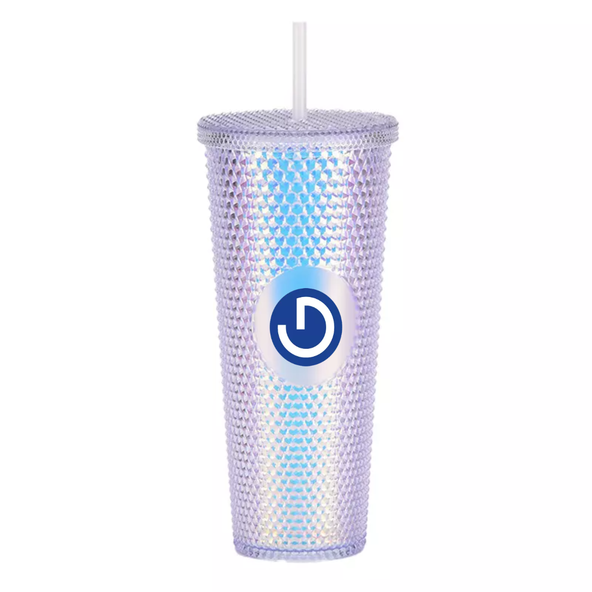 Custom Logo Double Wall Reusable Studded Tumbler Plastic Cold Drinks Cups With Lid And Straw Custom Gift Coffee Tumbler