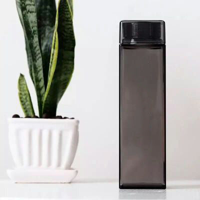 Hot Selling 500ML promotion gift square lid plastic water bottle, bamboo lid water bottle