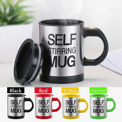 400ml Electric Mixing Cup Lazy Automatic Self Stirring Coffee Milk Drink Mug Blender Stainless Steel Juice With Lid