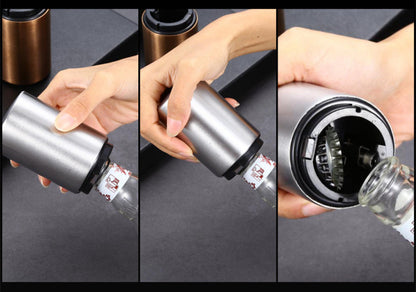 hot selling automatic push down metal custom magnetic bottle beer opener stainless round beer bottle opener with magnet