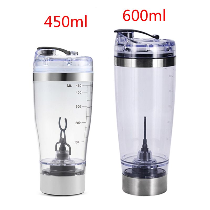 450 ML 600 ML Voyage Électrique Protéine Poudre Mélange Tasse Batterie USB Automatique Shaker Bouteille Mélangeur