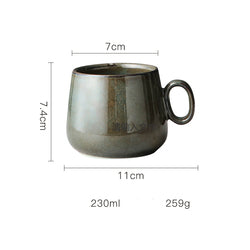 Tasse à café en céramique japonais rétro créatif tasse à eau en céramique nordique luxueux tasse à thé mat porcelaine service à thé Cuisine Drinkware