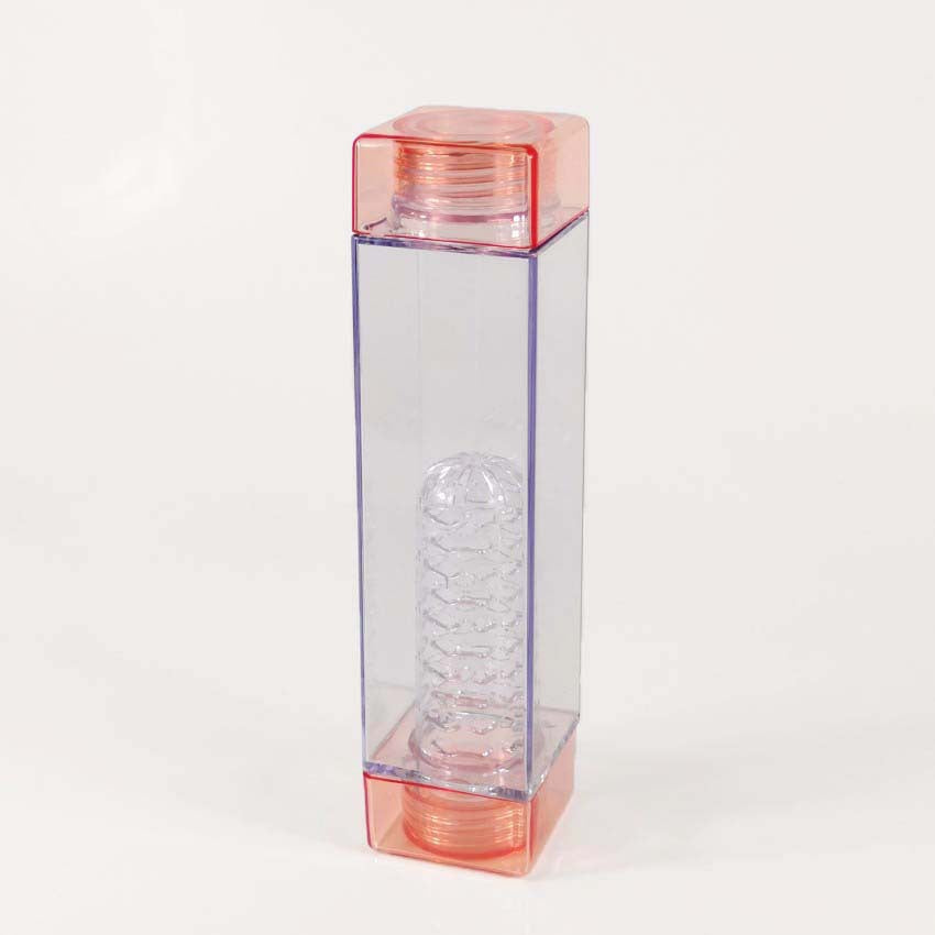 Hot Selling 500ML promotion gift square lid plastic water bottle, bamboo lid water bottle