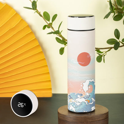 Chinese style Double Vacuum Insulation 480ml Tumbler Stainless Steel Smart Water Bottle with LED Temperature Display