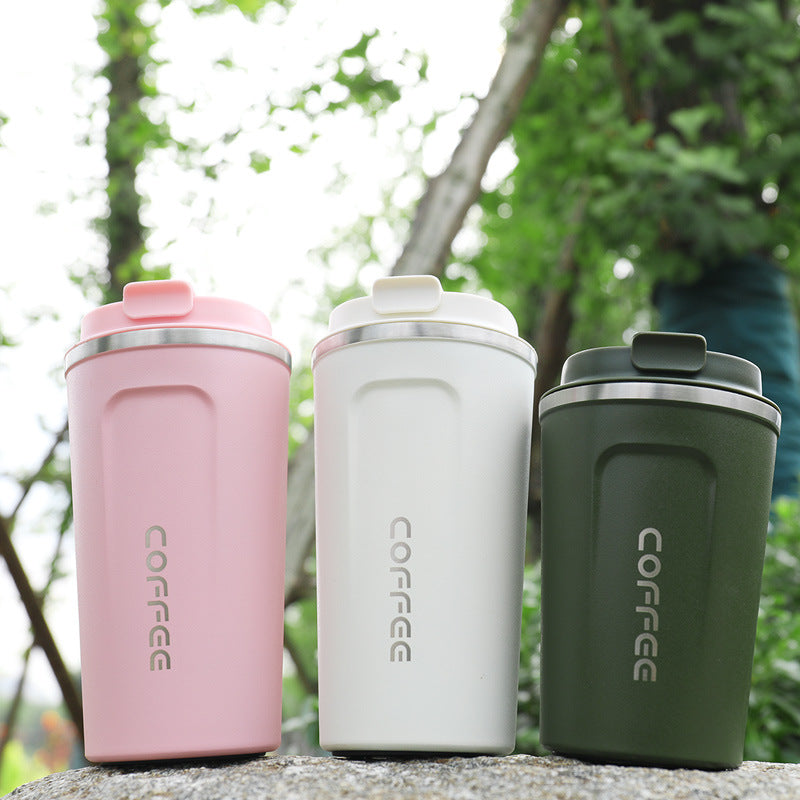 Custom 380ml/510ml Double Wall Stainless Steel Insulated Bottle Vacuum Warmer Leakproof Travel Coffee Mug/cup with Lid