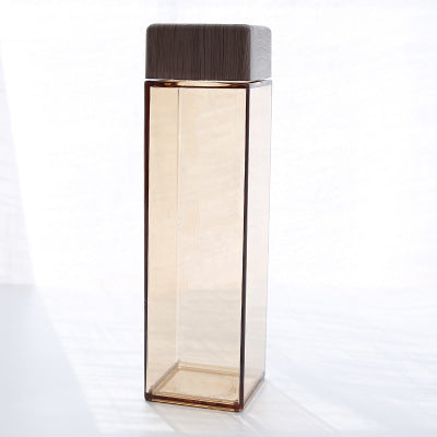 Hot Selling 500ML promotion gift square lid plastic water bottle, bamboo lid water bottle