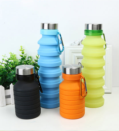 Hot Sale BPA Free Portable Expandable Travel Sports Drinking Silicone Collapsible Foldable Folding Water Bottle