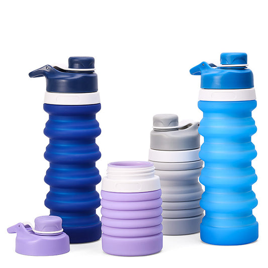 Hot Sale BPA Free Portable Expandable Travel Sports Drinking Silicone Collapsible Foldable Folding Water Bottle