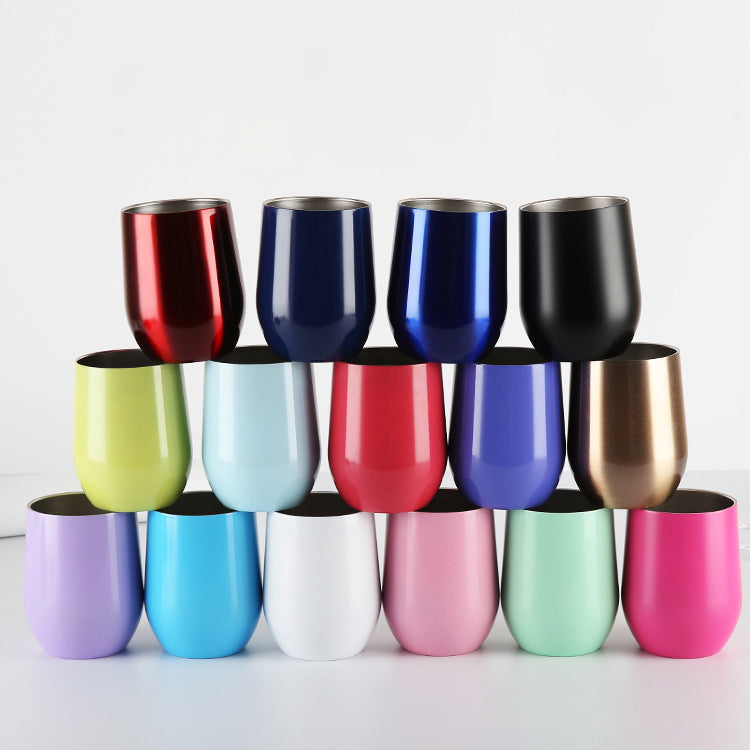 Hot Selling Colorful Stainless steel new product 12 oz Egg Wine Glass Inspired Solid Cups Swig Tumbler