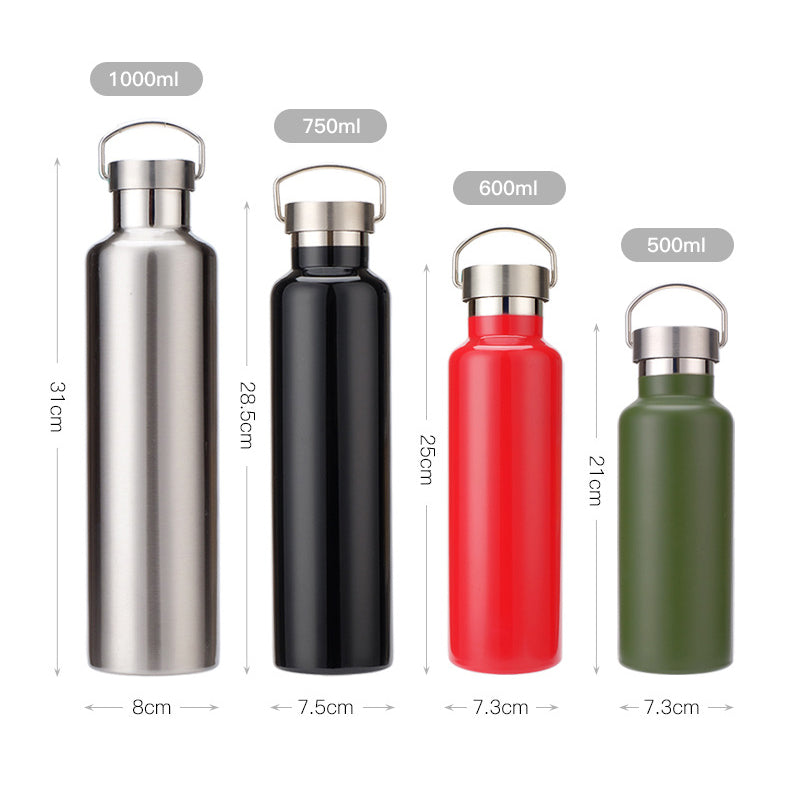 500/600/750/1000ml  Stainless Steel Vacuum Flask For Sports  Insulated Vacuum Stainless Steel Thermos Flask