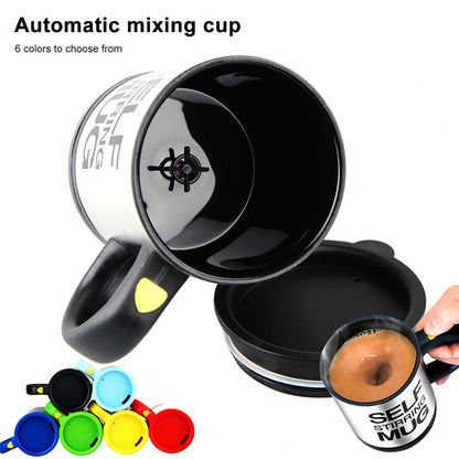 400ml Electric Mixing Cup Lazy Automatic Self Stirring Coffee Milk Drink Mug Blender Stainless Steel Juice With Lid