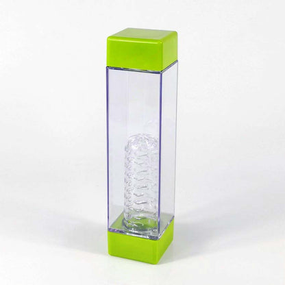 Hot Selling 500ML promotion gift square lid plastic water bottle, bamboo lid water bottle