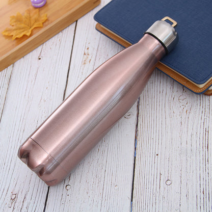 Free Custom Logo Name Double-Wall Insulated Vacuum Flask Stainless Steel Water Bottle BPA Free Thermos for Sport Water Bottles