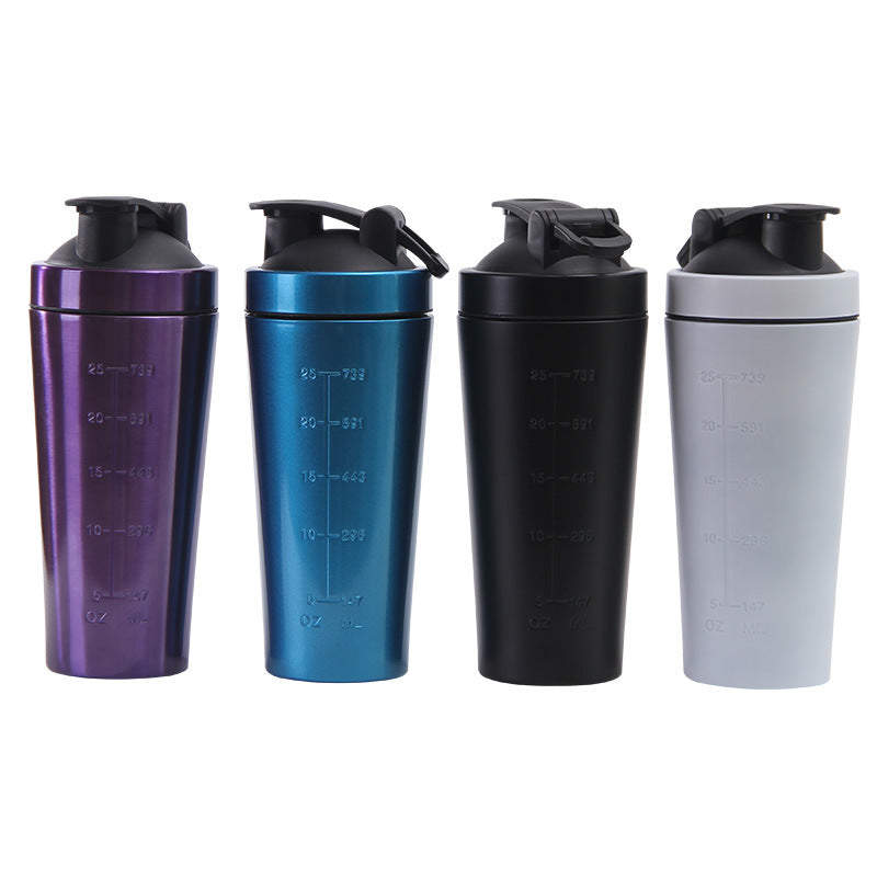 Hot Selling 25oz Custom Protein Shaker Bottle Single Wall Stainless Steel Blender Shaker Bottles Sublimation