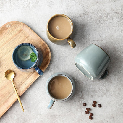 Tasse à café en céramique japonais rétro créatif tasse à eau en céramique nordique luxueux tasse à thé mat porcelaine service à thé Cuisine Drinkware