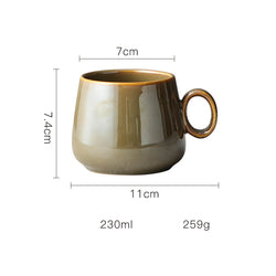 Tasse à café en céramique japonais rétro créatif tasse à eau en céramique nordique luxueux tasse à thé mat porcelaine service à thé Cuisine Drinkware